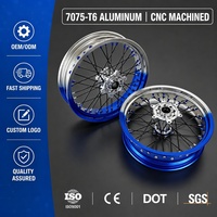 Ensemble de roues de moto enduro motocross Fit CRF250R CRF450R, jantes en aluminium CNC, ensemble de roues Supermoto, ensemble de roues complet