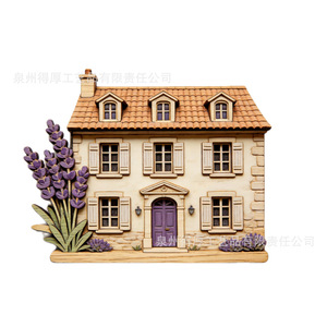 Aimant de réfrigérateur en bois en forme de vélo avec panier à lavande, style campagnard français, cadeau décoratif - Product Image 3
