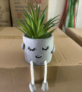 עציץ קרמי מיני תלוי בצורת אלוורה, עציץ בונסאי קטן, צמחים לעיצוב שולחן משרדי, סוקולנטים, עיצוב מודרני לבית ולגינה - Product Image 3