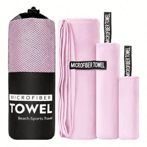 Ensemble de serviettes carrées en microfibre à séchage rapide avec logo personnalisé, serviettes de bain pour les voyages et le camping, cadeau promotionnel - Product Image 2