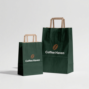 Bolsa de papel Kraft marrón <span class=keywords><strong>KM</strong></span> con asa retorcida, bolsa de embalaje de alimentos impresa con logotipo personalizado para uso de entrega rápida de alimentos - Product Image 1