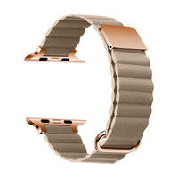 Correa de Reloj de Cuero de Lujo Transpirable al por Mayor de Fábrica para Reloj Ultra 49mm SE 44mm 45mm 38mm con Cierre Magnético