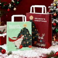Sacs cadeaux en papier de Noël personnalisés avec poignées, sacs écologiques recyclables pour les fêtes de fin d'année, sacs pour les achats en détail en gros