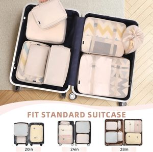 Juego de 8 Cubos de Embalaje con Cierre de Cremallera y Cordón, Organizadores de Equipaje Ligeros y Resistentes <span class=keywords><strong>al</strong></span> Agua, Bolsas y Estuches para Viaje OEM - Product Image 5