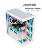 Boîtier PC Gaming SAMA SV01 Moyenne Tour ATX Blanc avec Ventilateurs