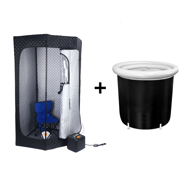 Hot Sale Home Spa Use Portable Sauna And Ice Bath Package