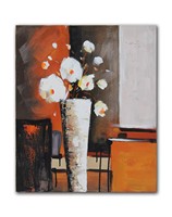 Peinture à l'huile florale impressionniste personnalisée peinte à la main sur toile, fleurs modernes dans un vase, décoration murale