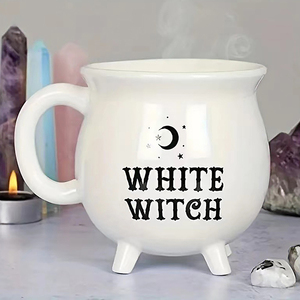 แก้วกาแฟเซรามิกสีดำลายหม้อแม่มด สำหรับตกแต่งโต๊ะในวันฮาโลวีน - Product Image 4