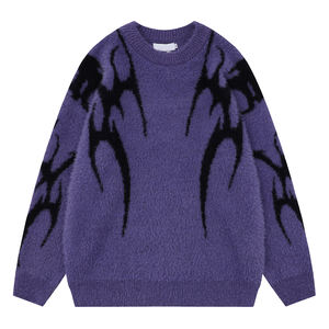 สเวตเตอร์ผ้าขนแกะสำหรับผู้ชายเสื้อถักแบบสวมหัวคอกลมแบบสวมหัวเสื้อสเวตเตอร์ถักสำหรับฤดูหนาวโลโก้ออกแบบได้ตามต้องการ - Product Image 2