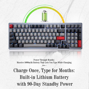 Factory OEM Stock 96 Key Mechanical Gaming Keyboard Hot Swappable 2.4G Wired Tri-Mode for Office & Gaming - Product Image 2