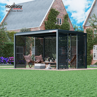 Système de toit à persiennes imperméable Hooeasy, kits de murs latéraux, pergola bioclimatique en aluminium pour jardin extérieur