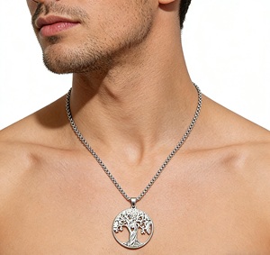Collier pendentif Arbre de Vie unique en acier inoxydable 316L, bijou symbolique unisexe, amulette spirituelle, accessoire minimaliste pour tous les jours - Product Image 5