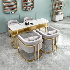 LE 2025 Nuevo Precio de Fábrica, Muebles de Salón de Belleza, Estación de Manicura con Marco Metálico, Mesa de Manicura - Product Image 3