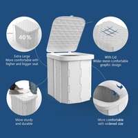 Toilette de camping portable au design moderne, pliable avec logo gravé pour l'extérieur, le jardin, la plage, le camping, la pêche