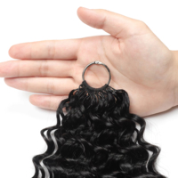 Extensions de cheveux naturels noirs à ondulations profondes, en crochets, sans trame, pré-séparées, pour tressage
