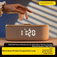 Pengisi Daya Nirkabel 10W Speaker Jam Alarm Kontrol Sentuh Lampu Malam 1800mAh Plastik Musik di Samping Tempat Tidur