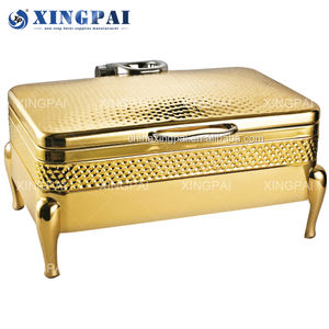 XINGPAIホテル & レストラン用品高級金メッキハンマー摩擦皿304ステンレス鋼ビュッフェフードウォーマー - Product Image 2