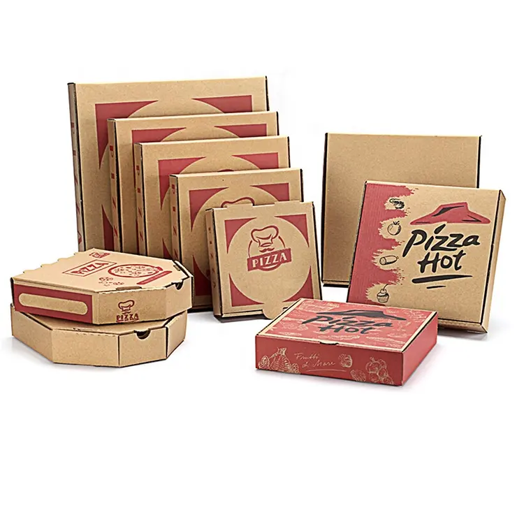Недорогая пищевая упаковочная коробка на вынос 6 7 8 9 10 11 12 13 14 16 18 20 дюймов коробка для пиццы