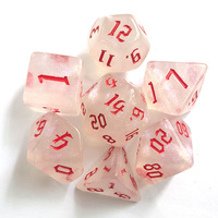 Ensemble de dés polyédriques en acrylique blanc et bleu galaxie pour jeux de rôle Dungeon and Dragon, couleur personnalisée