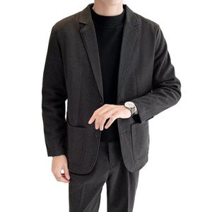 Costume décontracté en laine épaisse pour homme, tendance automne-hiver, coupe slim - Product Image 1