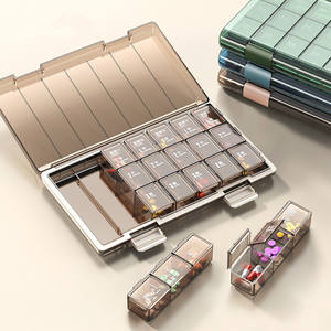 Boîte de rangement multifonctionnelle en plastique sans BPA GLosen avec 21 compartiments, boîte à pilules portable pour transporter les médicaments en extérieur. - Product Image 2