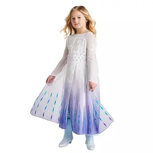 Bevroren 2 Elsa Cosplay Jurk Prinses Elsa Kostuum Wit Gown Zingen Pak RZ118181