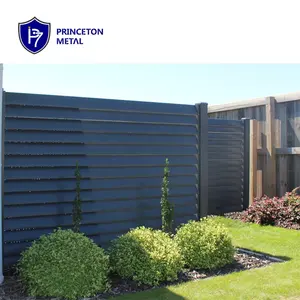Modern Powder Coated Garden Fence Privacy Aluminum Louver Fence Slat Fencing Panel