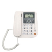 Téléphone fixe de bureau certifié KC coréen avec identification de l'appelant, boutons transparents et fonction mains libres bidirectionnelle pour usage domestique