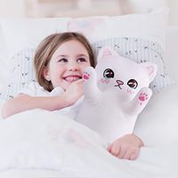 Gratis pengiriman boneka katun PP Super lembut boneka hewan kucing putih mainan bantal lempar panjang kucing lucu untuk hadiah anak-anak