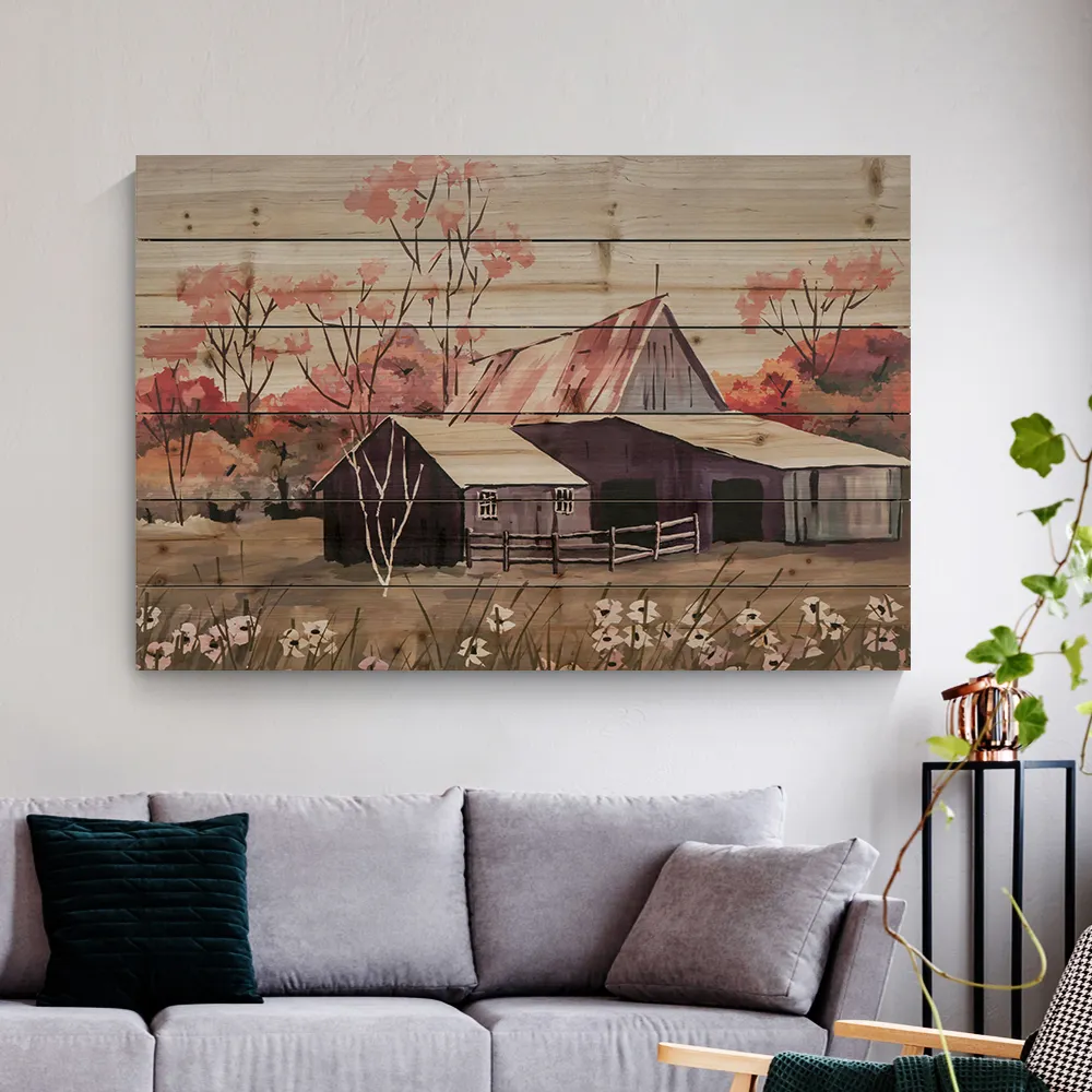 Landscape Picture auf Wood Modern Wall Art von Country Life UV Printing 5 Color Customer Copyright Are 100% Protect Fir Wood