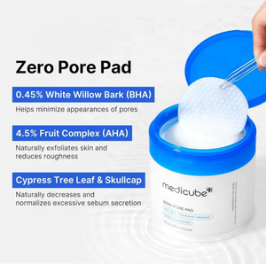 แผ่นเช็ดทำความสะอาดรูขุมขน Zero Pore Pad ของเกาหลี Medicube ผลิตภัณฑ์ดูแลผิวหน้า ด้วยกรดซาลิไซลิก ช่วยผลัดเซลล์ผิว ลดรูขุมขน ด้วย <span class=keywords><strong>AHA</strong></span> <span class=keywords><strong>และ</strong></span> <span class=keywords><strong>BHA</strong></span> - Product Image 3