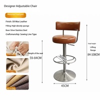 Tabourets de bar pivotants modernes et personnalisables avec dossier, base en métal en forme de tulipe, pour usage en bar et hôtel