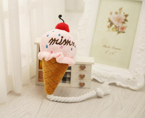 Sıcak satış özel etiket dondurma şekilli Pet oyuncak köpek gıcırtılı peluş çiğnemek oyuncaklar pamuk halat tasarımı ile evcil hayvanlar için - Product Image 6