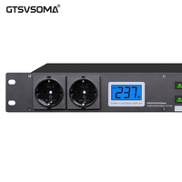 GTSVSOMA DR228 1U Séquenceur d'alimentation 10 canaux monté en rack métallique avec écran rétroéclairé 6000W AC 100-240V Alimentation électrique Norme européenne