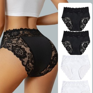 Culottes pour femmes en dentelle sexy, respirantes, amincissantes, <span class=keywords><strong>à</strong></span> séchage rapide, en polyester et élasthanne, taille mi-haute, brodées, S-2XL - Product Image 1
