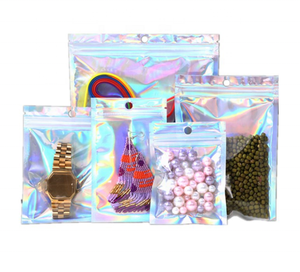 Lot 50 Sacs Holographiques En Mylar Pochettes À Fermeture