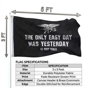 Drapeaux personnalisés de la Marine américaine en gros, bannières d'extérieur en nylon 210D de qualité supérieure avec impression numérique, drapeaux pour fans militaires, vente directe d'usine OEM/ODM - Product Image 5