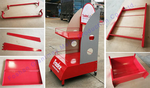 Tùy Chỉnh Kim Loại 2 Tầng Tầng Thường vụ Chất Bôi Trơn Động Cơ Dầu Động Cơ Hiển Thị Đứng Kệ Giá Với Bánh Xe - Product Image 3