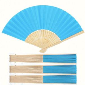 Éventail en bambou de style rétro chinois 33 cm, motif sculpté artisanal, idéal pour mariage, fête, danse et comme cadeau d'affaires - Product Image 3
