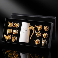 Ensemble de Verres à Vin en Cristal de Haute Qualité, Thème Animaux du Zodiaque, Verres à Liqueur, Carafe, Verres à Shot et Coffret Cadeau