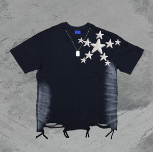 เสื้อยืดผู้ชายถักนิตติ้ง ระบายอากาศได้ดี ทรงโอเวอร์ไซส์ แบบเรียบ ย้อมสีแบบแอซิดวอช เนื้อผ้าหนา ซันเฟดวอช ทรงบ็อกซี่ ครอป ดีไซน์ทำเก่าแบบวินเทจ - Product Image 3