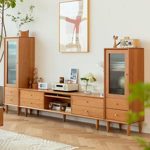 Mueble De <span class=keywords><strong>TV</strong></span> De madera maciza nórdica, casillero De estilo japonés, soporte De <span class=keywords><strong>Tv</strong></span> De madera De Cerezo, muebles De Sala De estar, Mesa De <span class=keywords><strong>Tv</strong></span> - Product Image 5