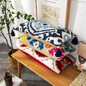 Housse <span class=keywords><strong>de</strong></span> coussin brodée à <span class=keywords><strong>pompon</strong></span>, style Boho classique, nouvelle collection - Product Image 4