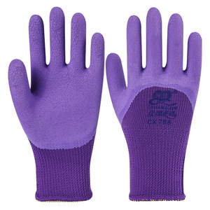 ถุงมือยางลาเท็กซ์ Chuangxin CX788 สีม่วง แบบเต็มฝ่ามือ ป้องกันการลื่น ถุงมือทำงานฤดูหนาวแบบอุ่น - Product Image 1