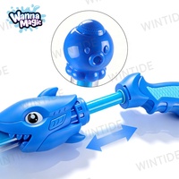 Pistolet à eau transparent extractible Requin 52CM avec jets rotatifs effet feux d'artifice, jouet d'été pour enfants, divertissement en extérieur WANNA
