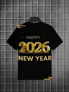 2026 Ano Novo Chegada Alta Qualidade Personalizado 180 Gramas Jersey Casual Impresso com Padrão <span class=keywords><strong>T-Shirts</strong></span> para Homens Atacado - Product Image 3