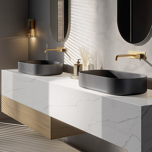 Runpin đá nhân tạo đá thạch anh lớn slab đánh bóng tường Bảng điều khiển đá ốp gạch hiện đại Quartz slab nhà bếp Countertop - Product Image 6