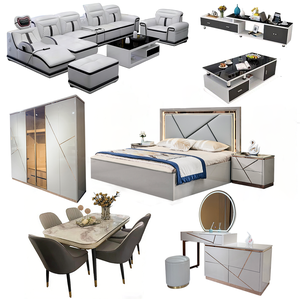 Set Moderno per <span class=keywords><strong>Soggiorno</strong></span>, Camera da Letto e Sala da Pranzo, Lussuoso Arredamento Classico in <span class=keywords><strong>Legno</strong></span> con Ampio Spazio di Stoccaggio - Product Image 1
