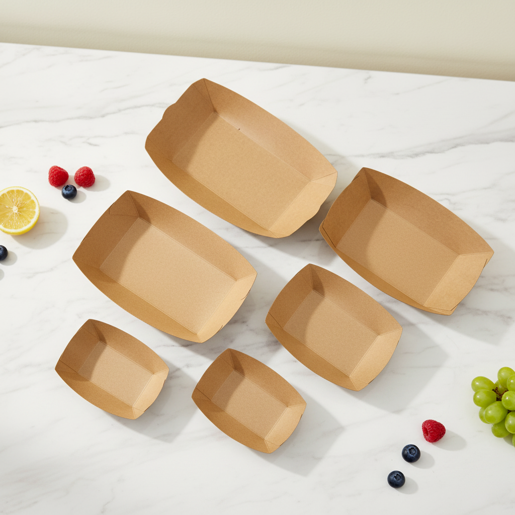 Wholesale Custom Food GradeTakeaway Kraft Paper Fast Food Packaging Box Food Trays