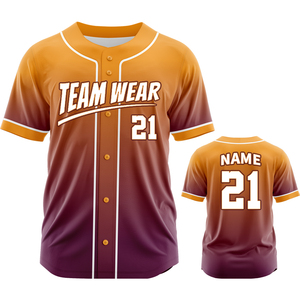 Maillot de baseball personnalisé en sublimation <span class=keywords><strong>orange</strong></span> brodé pour femme, coupe courte en maille, tendance, avec boutons, <span class=keywords><strong>T</strong></span>-<span class=keywords><strong>shirt</strong></span> de baseball Zp25007 - Product Image 3